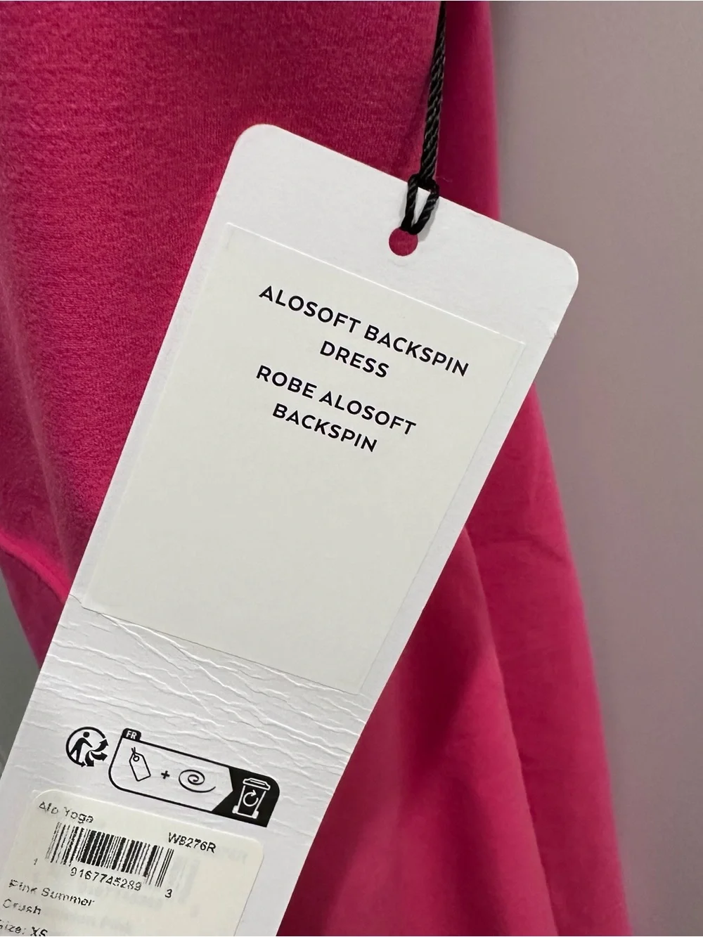 ALO Yoga Alo Yoga Soft Backspin Tennis Dress Pink Summer Crush XS